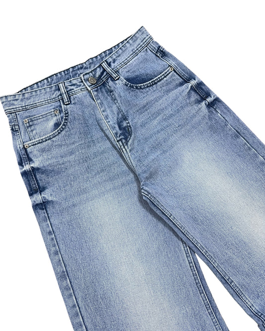 Light Blue Faded Wide Fit Jeans