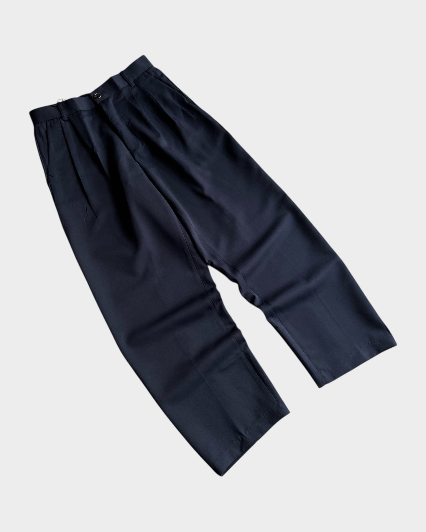 Baggy Pleated Trouser - Navy Blue