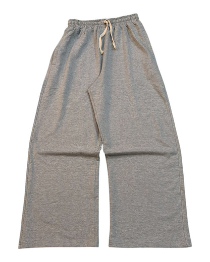 Baggy Cotton Sweatpants 300 GSM - Melange Grey