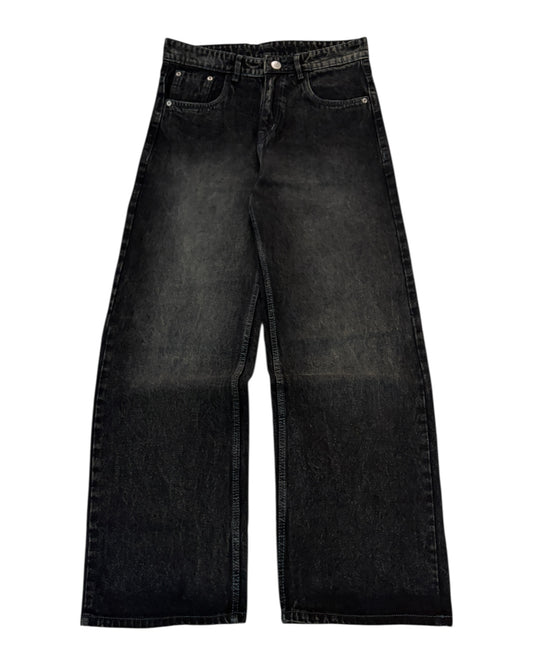 Black Carbon Wash Wide Fit Jeans