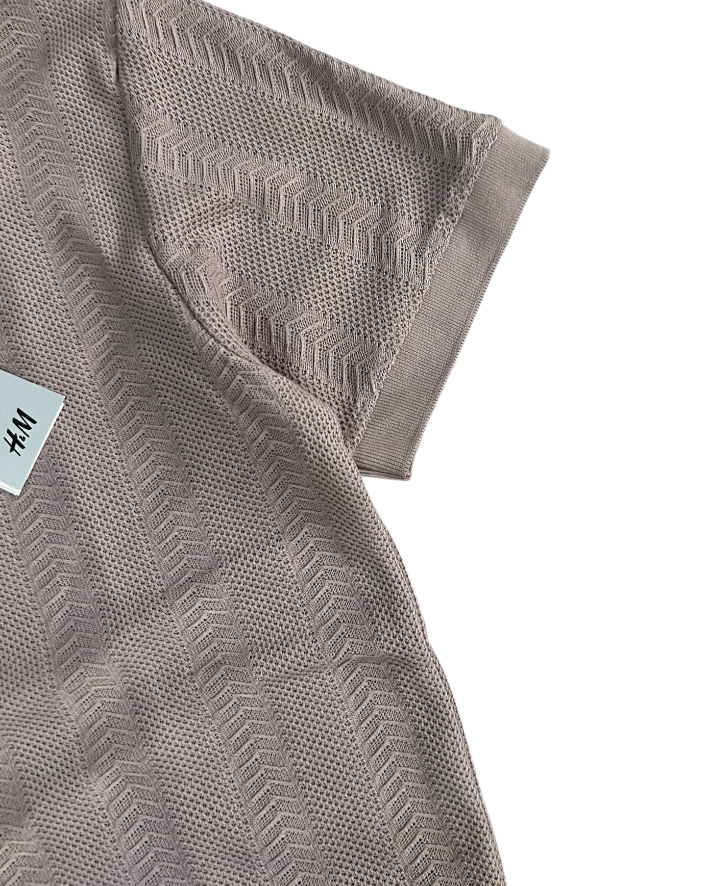 Knitted Cotton T-shirt - Onion Pink