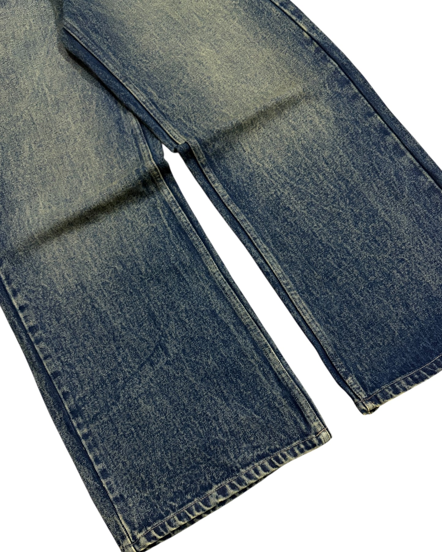 Green Vintage Wash Wide Fit Jeans