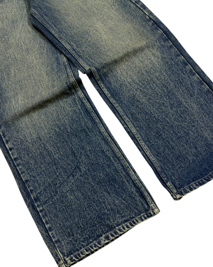 Green Vintage Wash Wide Fit Jeans