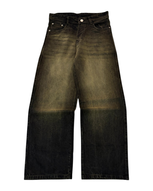 Vintage Burn Black Wide Fit Jeans
