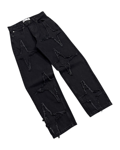 Original Star Frayed Baggy Jeans - Black