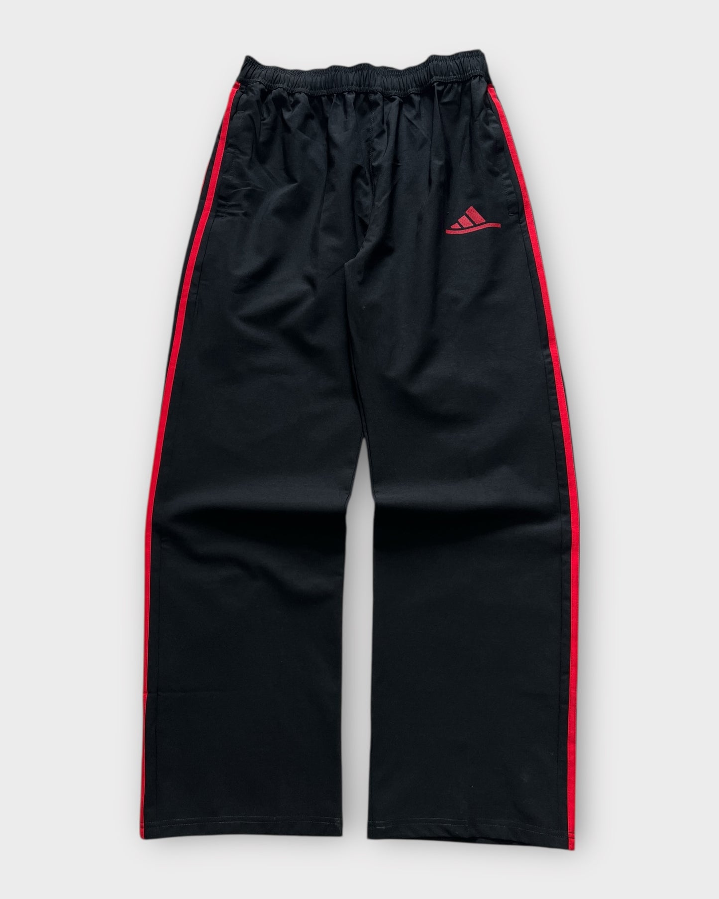 Baggy 3 Stripes Track Pant - Black/Red