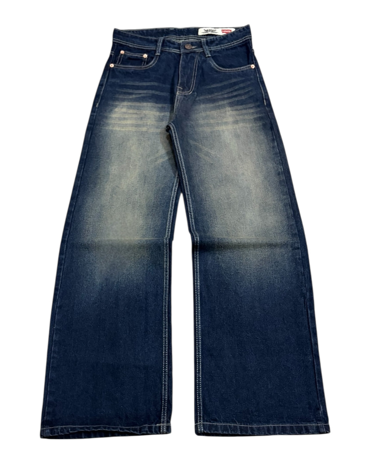 Dark Vintage Blue Baggy Wide Fit Jeans