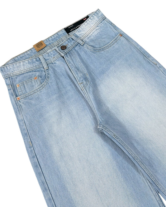 Ice Storm Wash Baggy Wide Fit Jeans