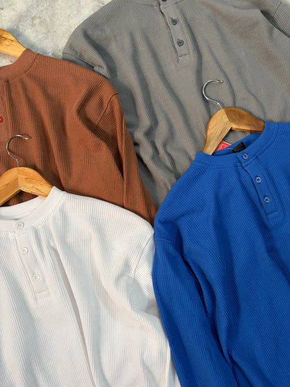 Henley Boxy Waffle Tee