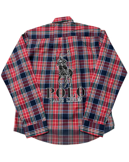 2 Shade Check Cotton Shirt -Red