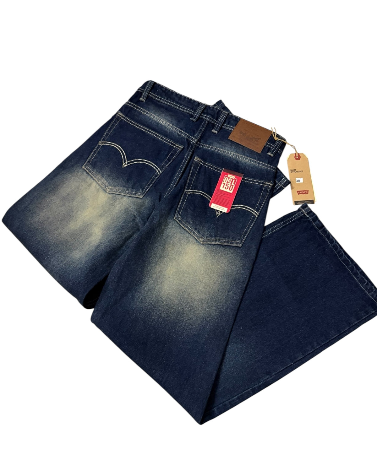 Dark Vintage Blue Baggy Wide Fit Jeans