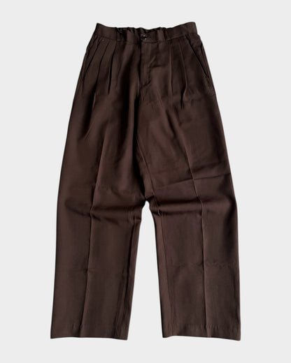 Baggy Pleated Trouser - Brown