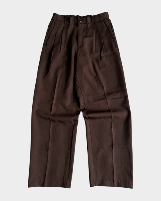 Baggy Pleated Trouser - Brown