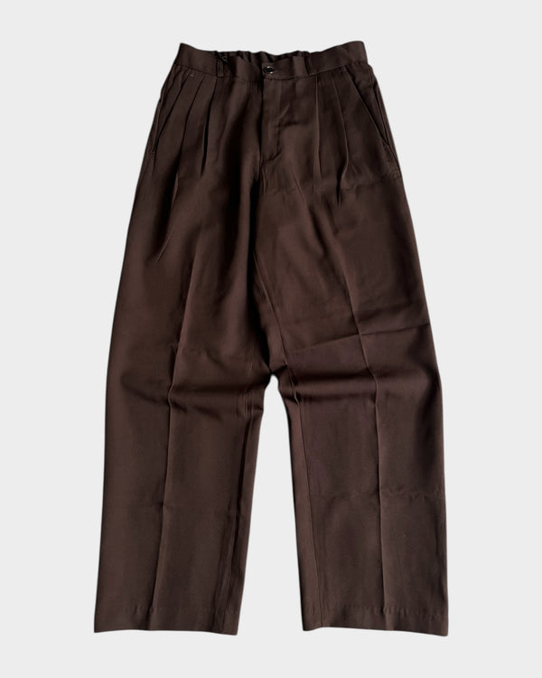 Baggy Pleated Trouser - Brown