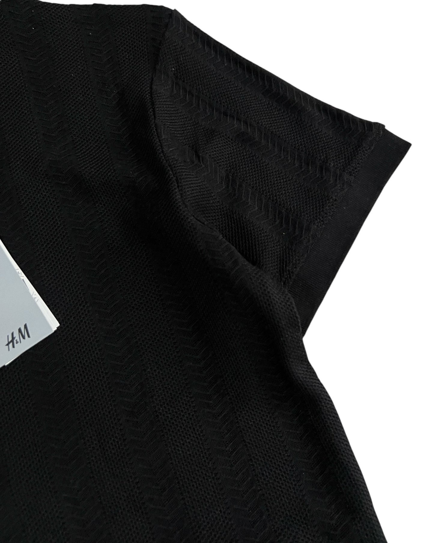 Knitted Cotton T-shirt - Black