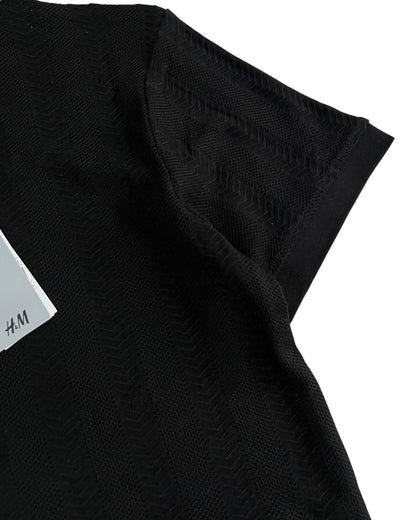 Knitted Cotton T-shirt - Black