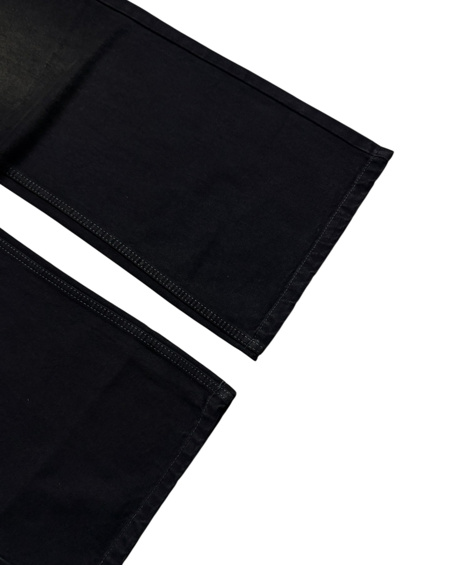 Black Burnt Wash Wide Fit Jeans