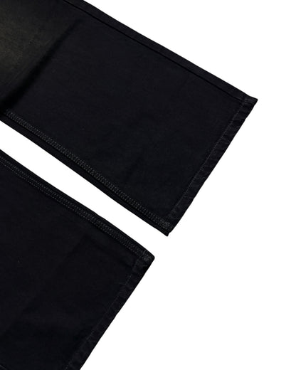Black Burnt Wash Wide Fit Jeans