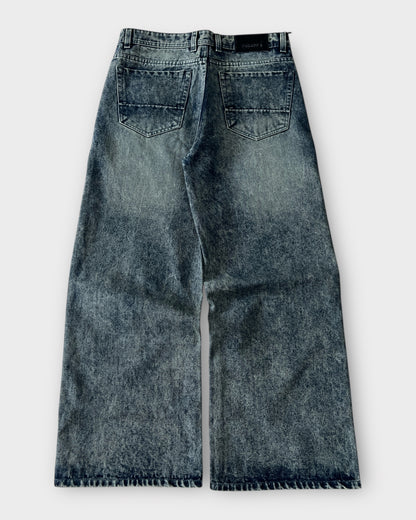 Muddy Acid Wash Baggy Wide Fit Denim