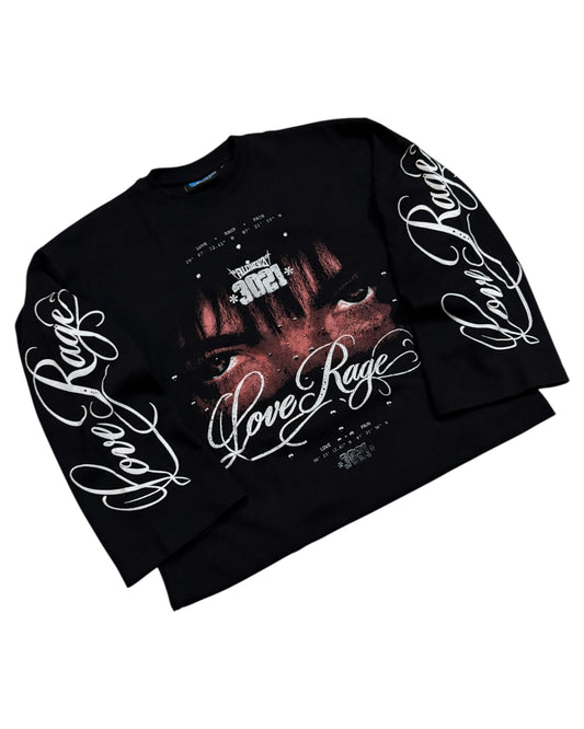 Waffle Boxy Fit T-shirt - Love Rage