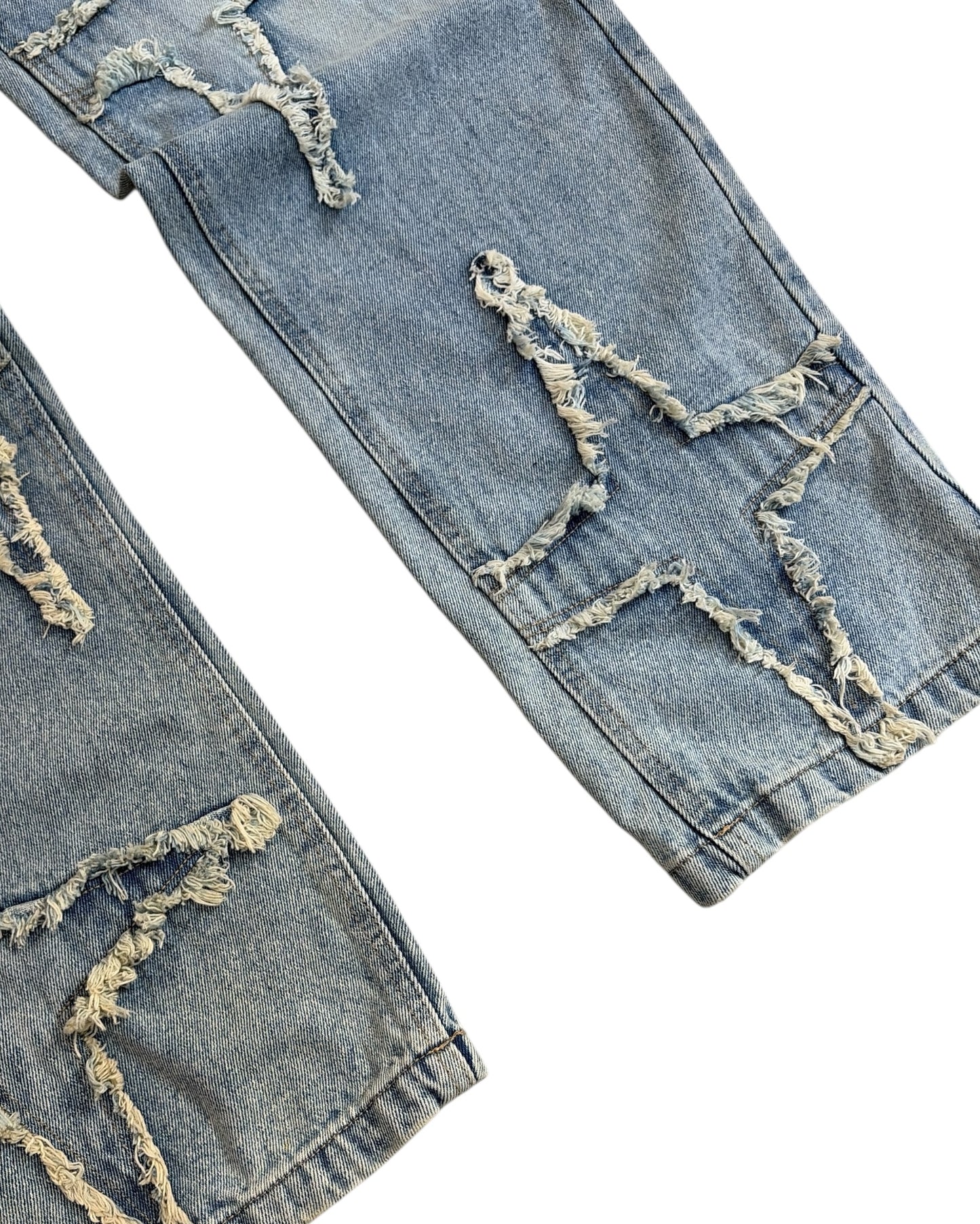 Original Star Frayed Baggy Jeans - Blue