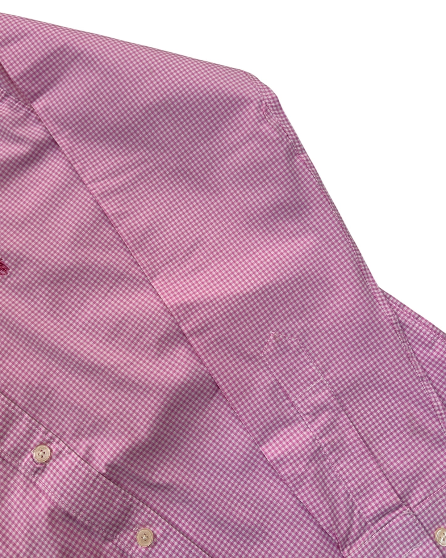 Micro-check Cotton Shirt - Pink