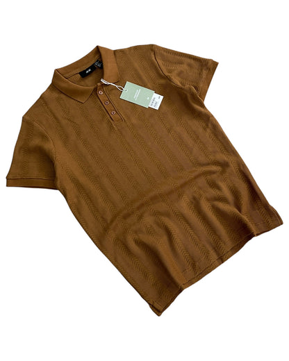 Knitted Cotton T-shirt - Wheat Brown