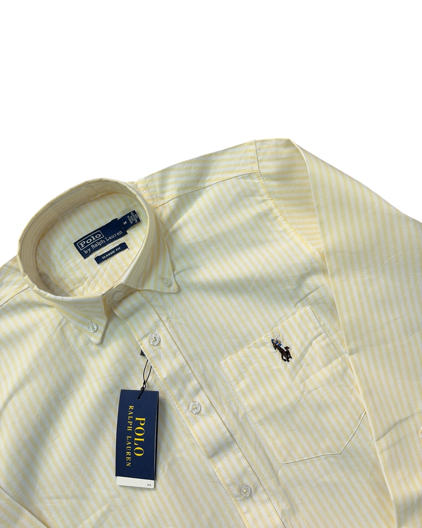 Striped Pure Cotton Shirt - Yellow