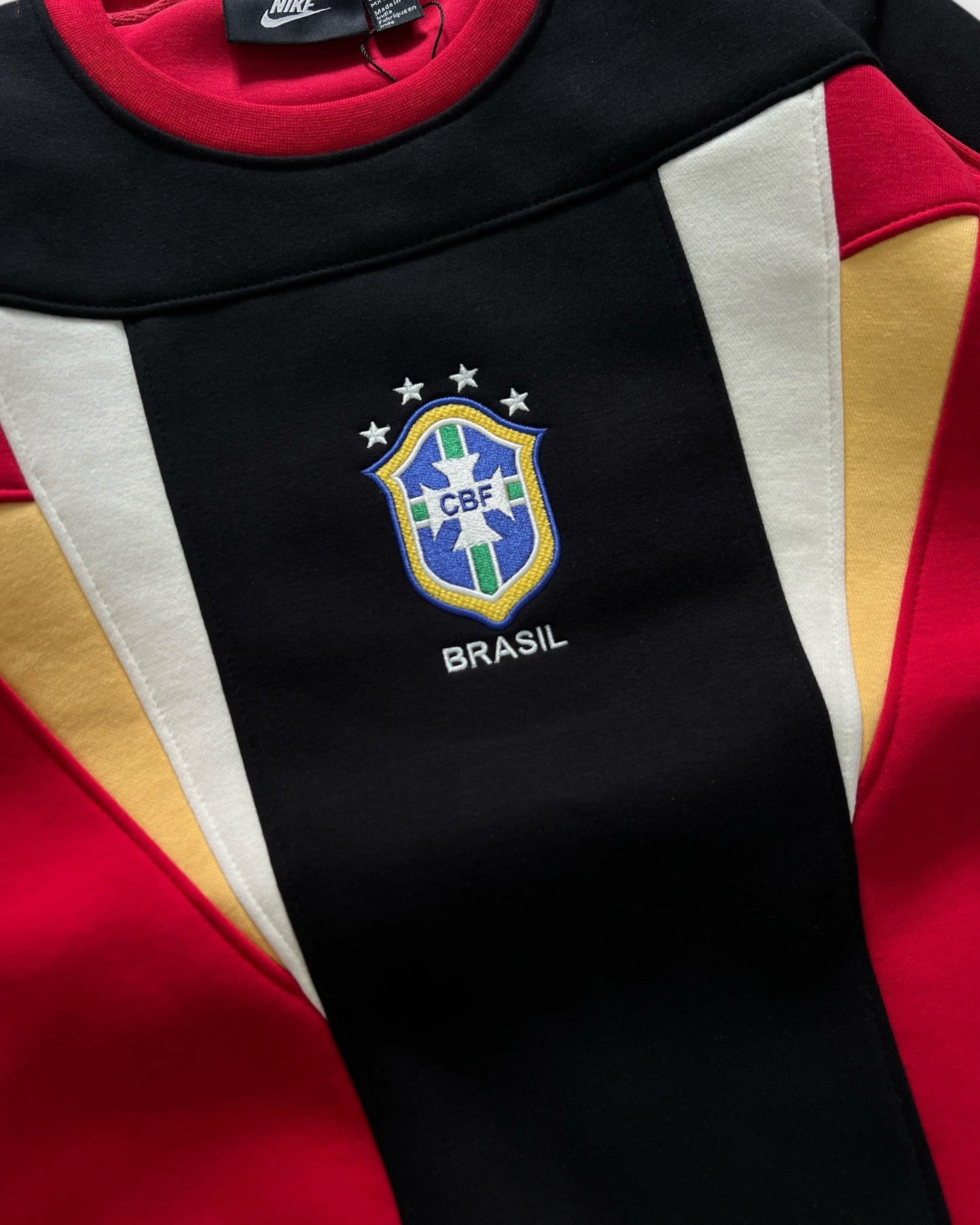 Team Brazil Panel Crewneck "400+ GSM" - Red/Black