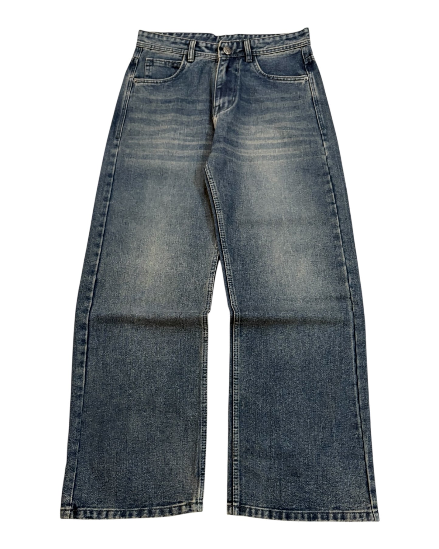 Dark Blue Vintage Straight Wide Fit Jeans