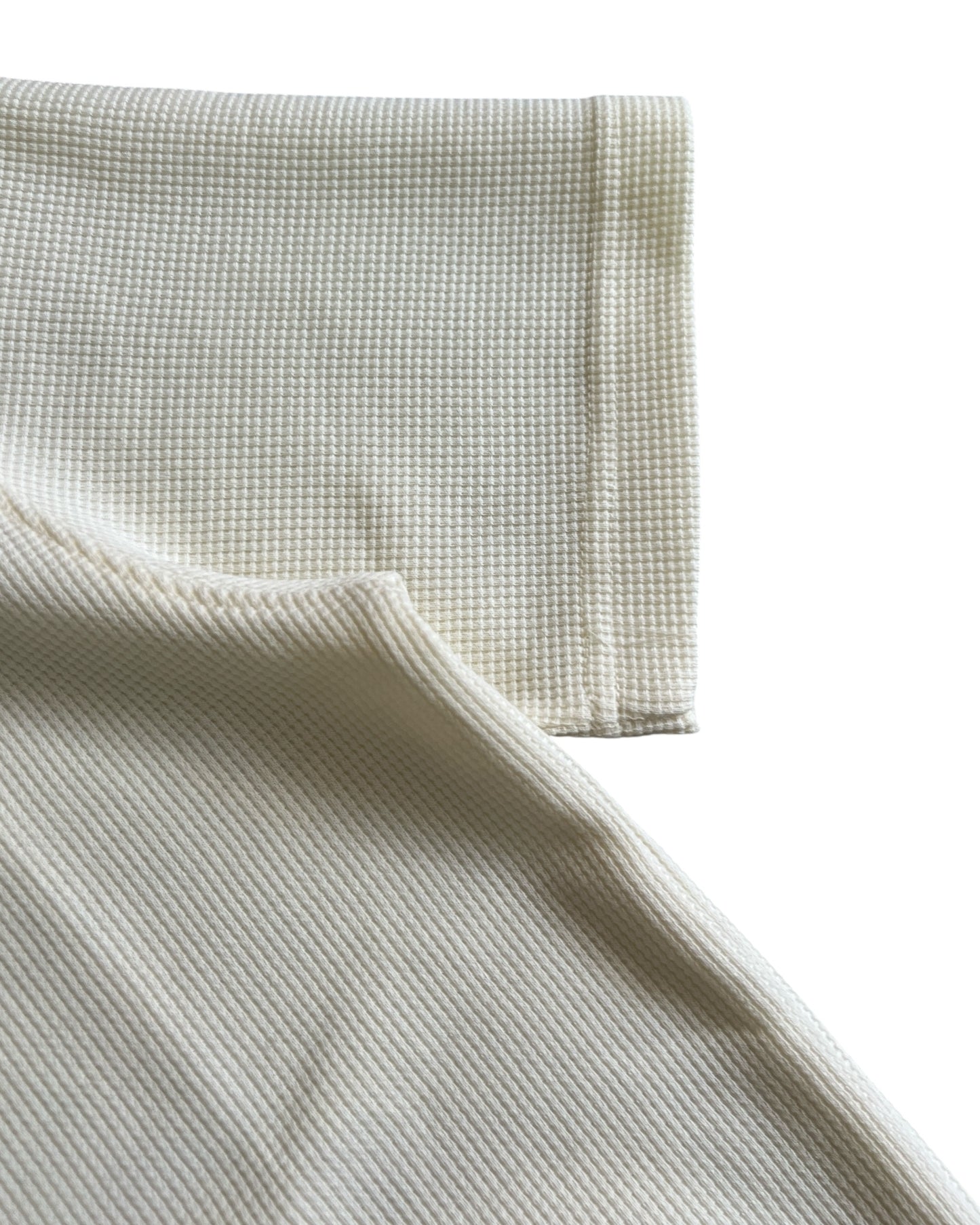 Waffle Knit T-Shirt - Cream White