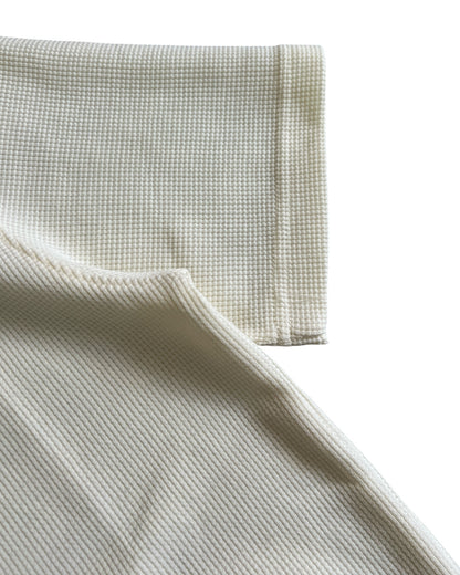 Waffle Knit T-Shirt - Cream White