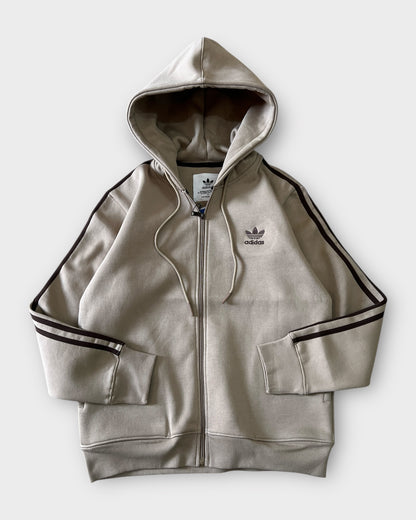 Iconic 3 Stripes Hooded Zipper - Beige