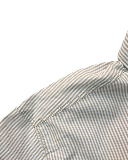 Striped Pure Cotton Shirt - Light Beige