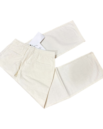 Linen Baggy Pants - White