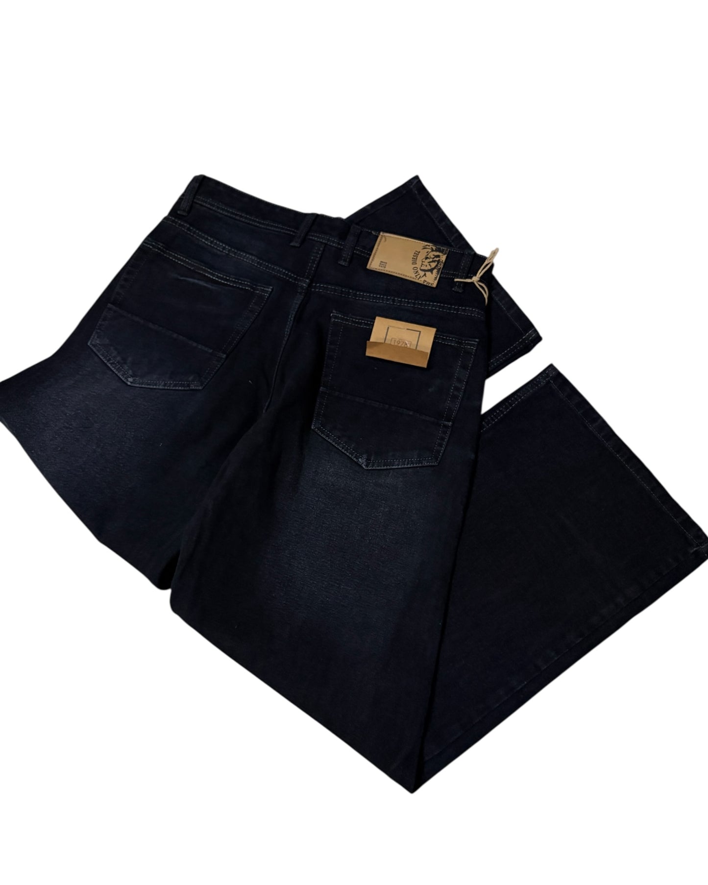 Dark Black Faded Wide Fit Jeans