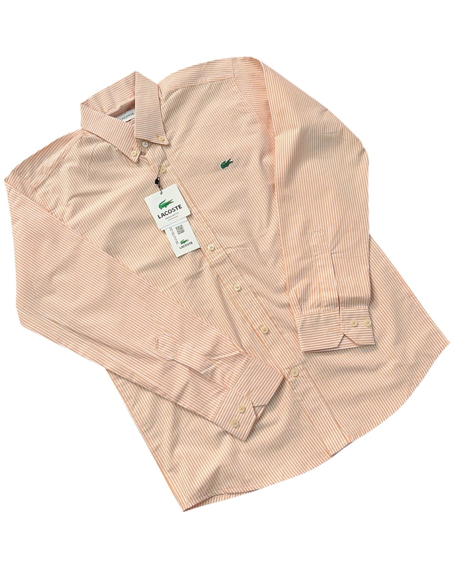 Striped Pure Cotton Shirt - Peach