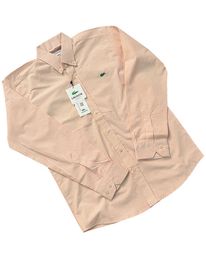 Striped Pure Cotton Shirt - Peach