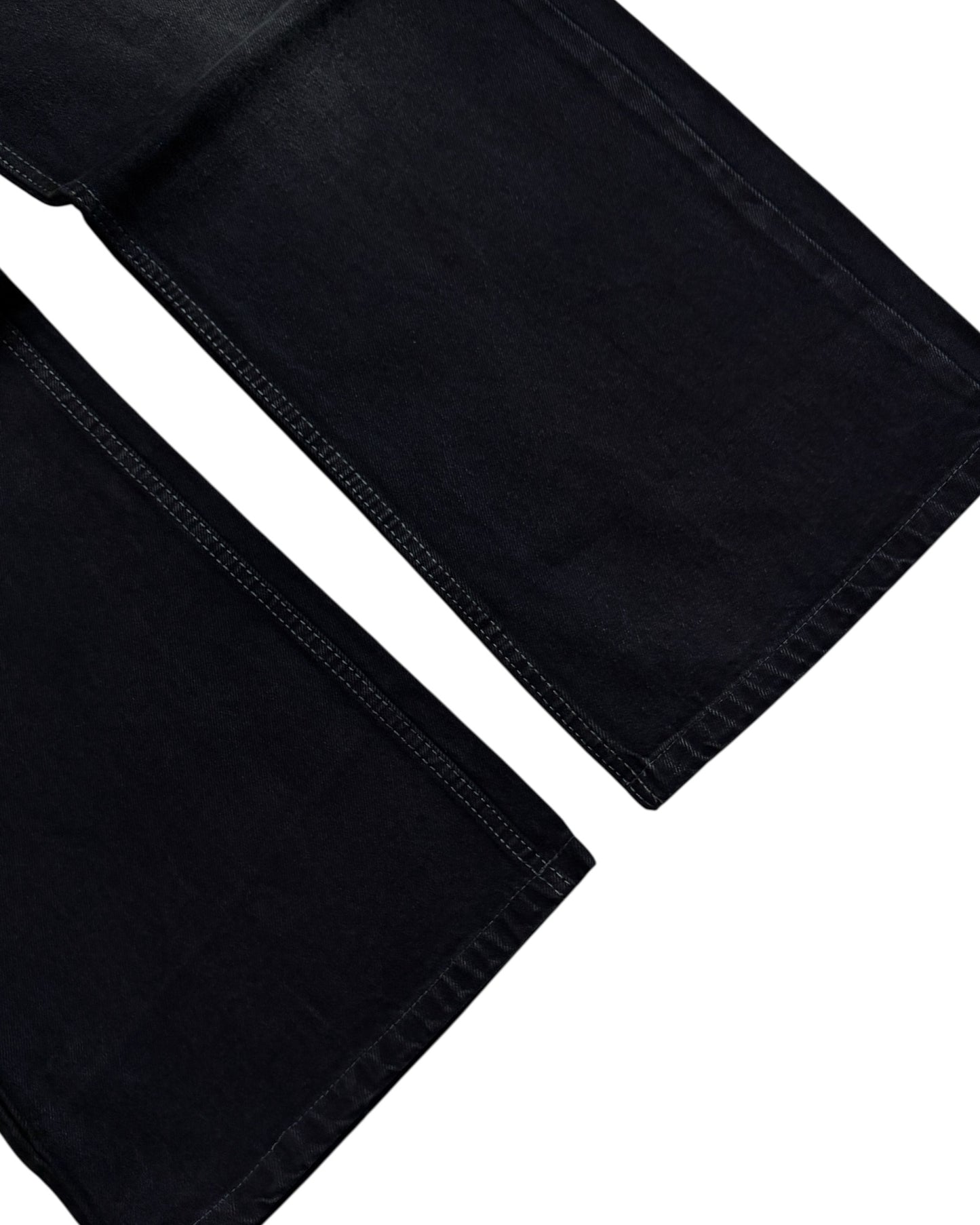 Dark Black Faded Wide Fit Jeans
