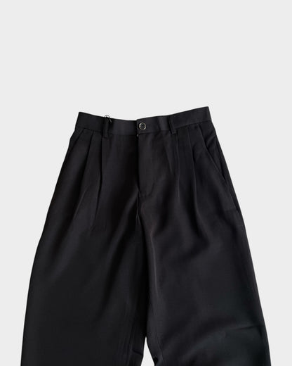 Baggy Pleated Trouser - Black