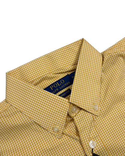 Micro-check Cotton Shirt - Yellow