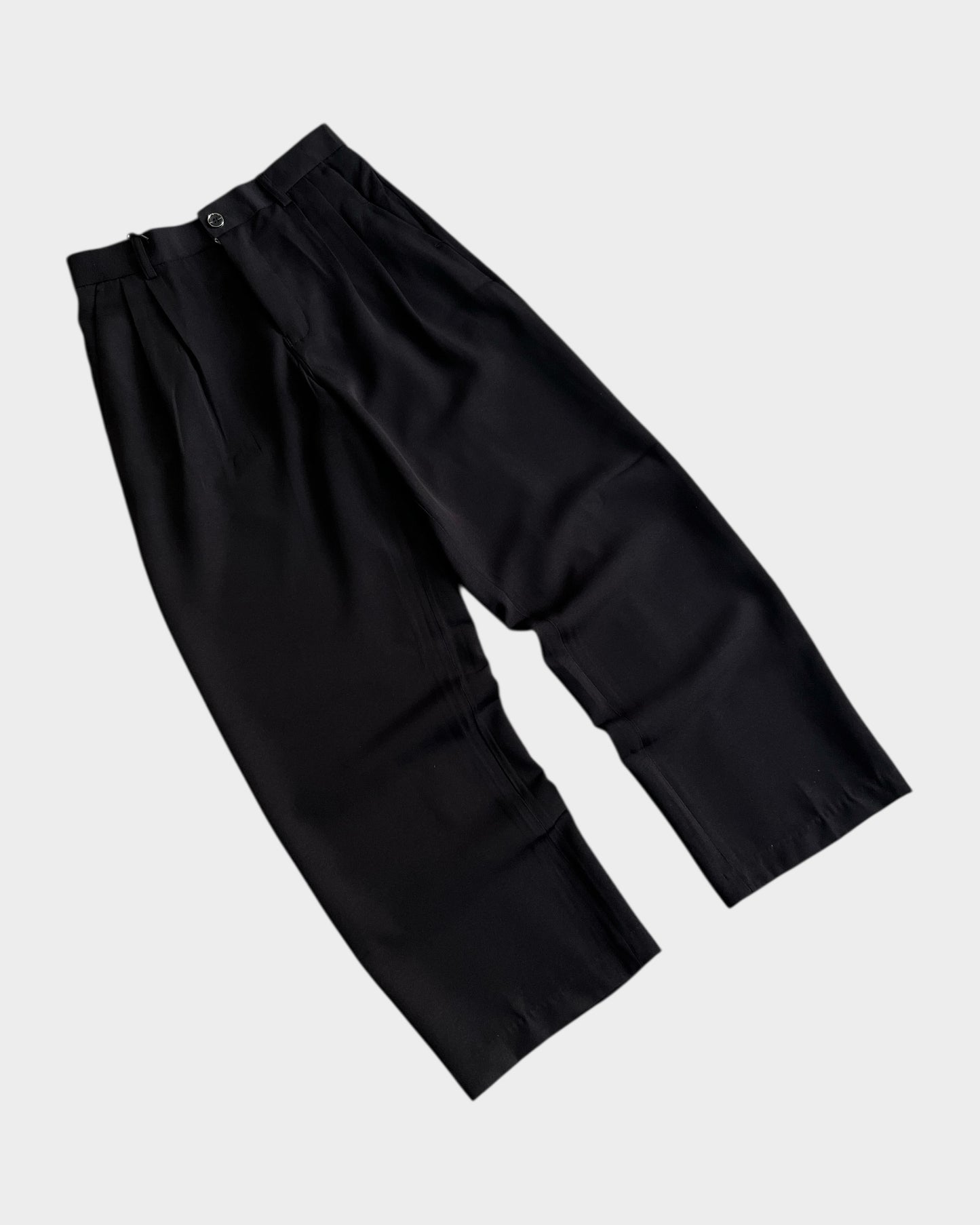 Baggy Pleated Trouser - Black
