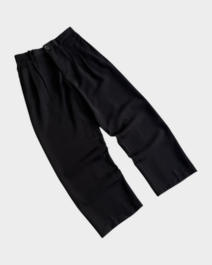 Baggy Pleated Trouser - Black