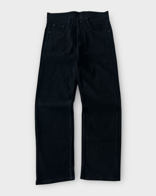 Solid Midnight Black Relaxed Straight Super Soft Denim