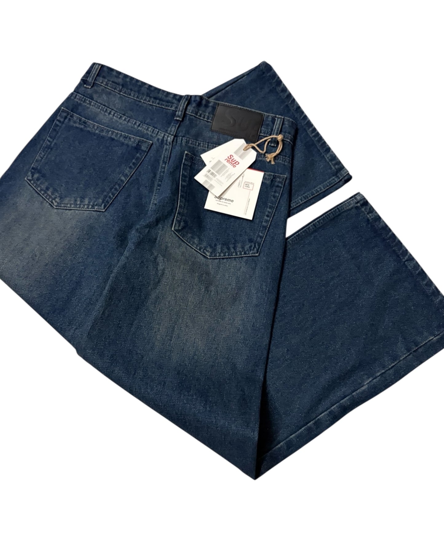 Dark Dusty Blue Baggy Wide Fit Jeans