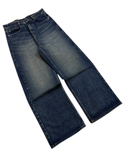 Dark Blue Vintage Super Baggy Wide Fit Jeans