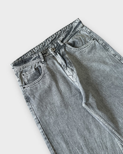 Ash Grey Baggy Wide Leg Jeans