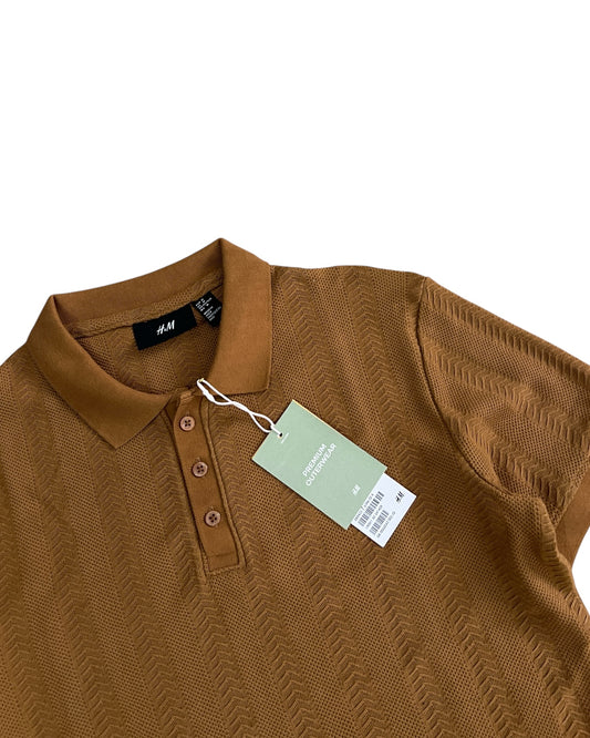 Knitted Cotton T-shirt - Wheat Brown
