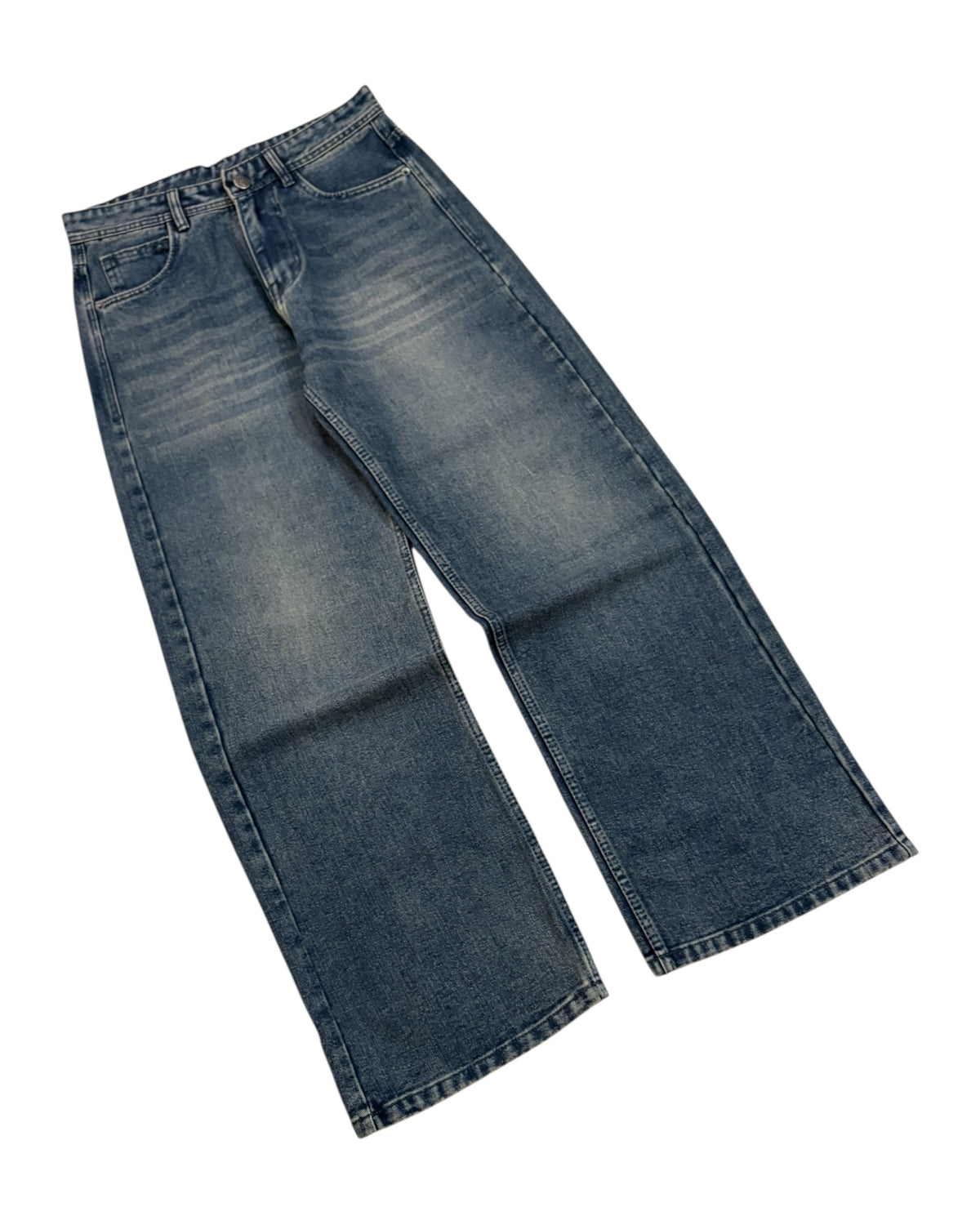 Dark Blue Vintage Straight Wide Fit Jeans