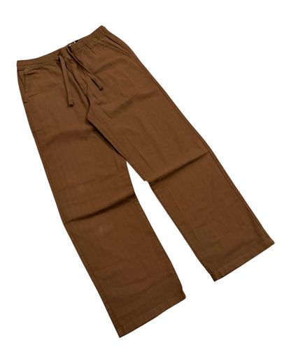 Linen Baggy Pants - Brown